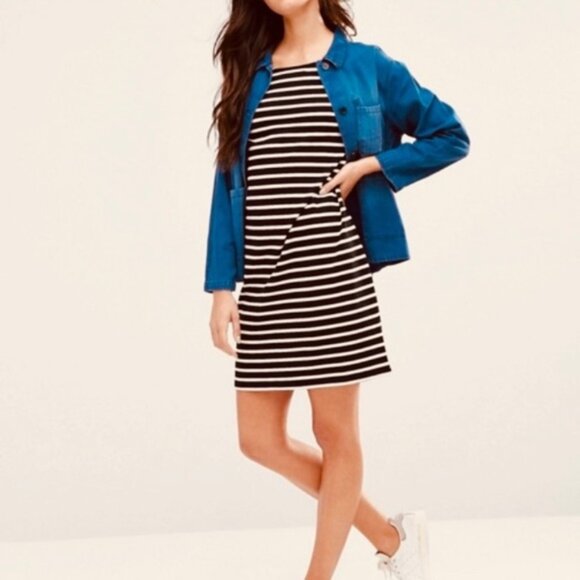 Ganni Old Spice Striped Jersey Shift Dress Size XS - Picture 2 of 8